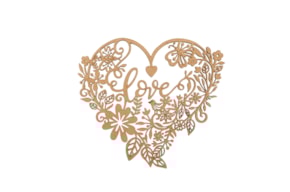 CORAÇÃO RENDILHADO LOVE 20X17.7X0.3CM MDF