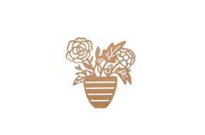 SET 4 VASOS COM FLORES 11.7X12X0.3CM MDF