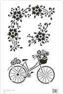 STENCIL 20X30CM 196 BICICLETA COM FLORES