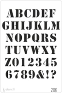 STENCIL 20X30CM 206 ABECEDARIO E NÚMEROS