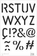 STENCIL 20X30CM 208 ABECEDARIO R-Z E SÍMBOLOS