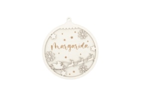 BOLA DE NATAL C/ NOME PERSONALIZAVEL D.10X0.3CM CHOUPO