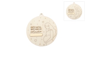 SET 4 BOLAS GRÁVIDA D.10X0.3CM CHOUPO C/ACRILICO DOURADO