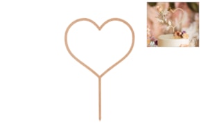 SET 2 TOPOS BOLO CORAÇÃO 15X22X0.3CM MDF