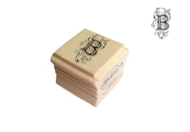 CARIMBO MADEIRA 2.7x2.7cm LETRA B A-03032