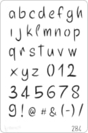 STENCIL 20X30CM 284 ABECEDARIO, NUMEROS E SIMBOLOS