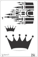 STENCIL 20X30CM 294 CASTELO E COROA