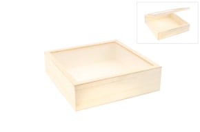 CAIXA 33.5x33.5x9.5CM C/TAMPA VIDRO