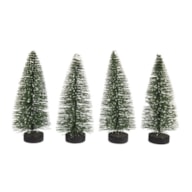 SET 4 PINHEIROS VERDE C/NEVE 10CM RAYHER