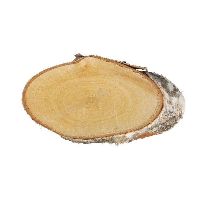 Birch disc, oval, natural, 21-23cm x 10cm x 2cm high, RAYHER