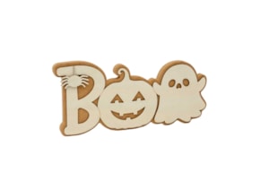 APLICAÇÃO HALLOWEEN BOO 30X14X1.6CM MDF