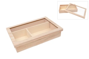 CAJA DE BAUTIZO CON ACRÍLICO 38X25X7.5CM