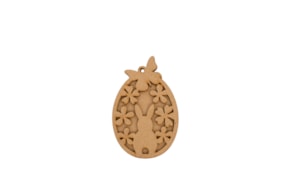 SET 6 PENDUROS OVO COM COELHO 5.8X8.9X0.3CM MDF