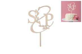 TOPO BOLO COM INICIAIS PERSONALIZAVEL 15X26X0.4CM CHOUPO