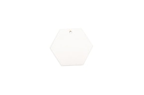 SET 12 PLACAS HEXAGONALES 8.1X7X0.3CM MDF BLANCO
