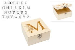 CAJA CON LETRA PERSONALIZABLE 13X13X7CM