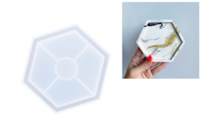 MOLDE SILICONE BASE HEXAGONO 11.5X10X1.5CM JESMONITE