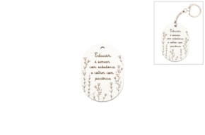 SET 12 LEMBRANÇAS Educar é semear 4.3X6X0.3CM MDF BRANCO