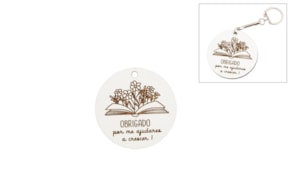 SET 12 RECUERDOS Obrigado D.5.5X0.3CM MDF BLANCO