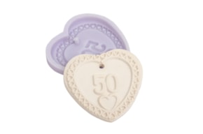 MOLDE SILICONE CORAÇAO 50 ANOS 8.5X1CM MLD250