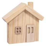 CONJ. 6 CASAS DE MADEIRA NATURAL 11.5X3.5X11CM RAYHER