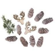 PR * CONJ. 12PCS PINHAS E CABEÇA VEADO 4-12CM RAYHER