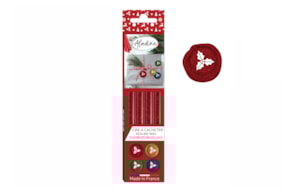 PACK OF 4 ROUND FLEXIBLE WAX STICK RED W/GLTTER 72453