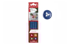 PACK OF 4 ROUND FLEXIBLE WAX STICK BLUE W/GLTTER 72456