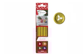 PACK OF 4 ROUND FLEXIBLE WAX STICK GOLD W/GLTTER 72454
