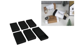 Matchboxes, large, black, 11x6.5x2cm, bag 6pcs