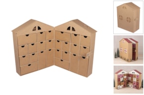 Paper-mâché Advent calendar,FSC Recycled, kraft, 24x12.4x30d