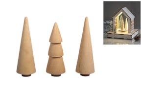 SET 3 PINHEIROS  7.8-8.5CM  X D. 2.9CM  RAYHER