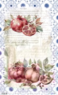 RICE PAPER 54X33CM FRUIT S MARKET II  POMEGRANATE PFY-13789