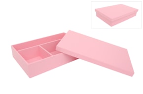 CAIXA P/ BATIZADO LACADA 38X25X7.5CM ROSA BEBE