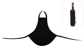 BLACK APRON FOR BOTTLE 21X26.5CM TECIDO