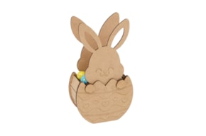 KIT CESTO COELHO 11X5.5X19X0.3CM MDF