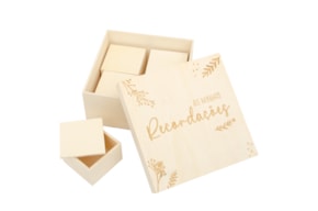 CAIXA AS MINHAS RECORDAÇÕES 18X18X8.5X0,8CM C/4 CX 7X7X4.5CM