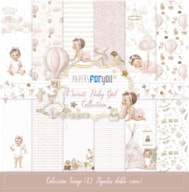 BLOC 12 PAPERS SCRAP 30.5X30.5CM SWEET BABY GIRL PFY-14426