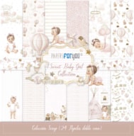 BLOC 24 PAPERS SCRAP 20.5X20.5CM SWEET BABY GIRL PFY-14455