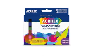 CONJ. 6 MARCADORES PARA VIDRO 06106  ACRILEX