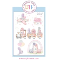 TRANSFER DTF-037P 14.28X19CM DINOSSAUROS BEBE ROSA
