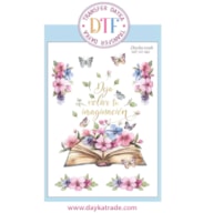 TRANSFER DTF-002P 14.28X19CM LIVRO E BORBOLETAS