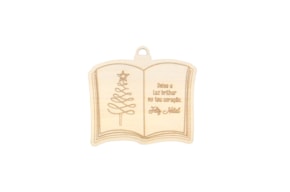 SET 4 PENDUROS LIVROS FELIZ NATAL 12.2X11.4X0.3CM CHOUPO