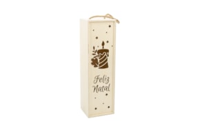 CAIXA P/GARRAFA FELIZ NATAL 37X11X10CM