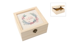 CAIXA FELIZ NATAL 16X16X9CM