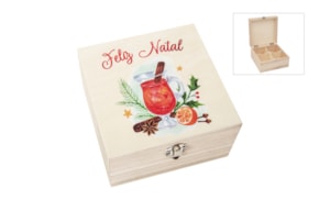 CAIXA FELIZ NATAL 16X16X9CM