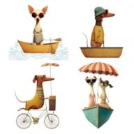 TRANSFER DTF TEXTIL 24X23CM DOGS SUMMER  ARTIS DECOR