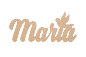 NOME PERSONALIZÁVEL ATE 5 LETRAS 12X1.6CM MDF C/ POMBA
