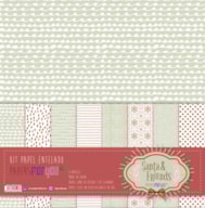 KIT 8 PAPEIS SCRAP TELA 30.5X31.8CM SANTA& FRIENDS PFY-15403