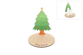 SET 4 PINHEIROS NATAL 11.7X9.8X0.3CM MDF C/ BASE